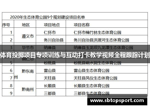 体育投掷项目专项训练与互动打卡教学视频全程跟踪计划